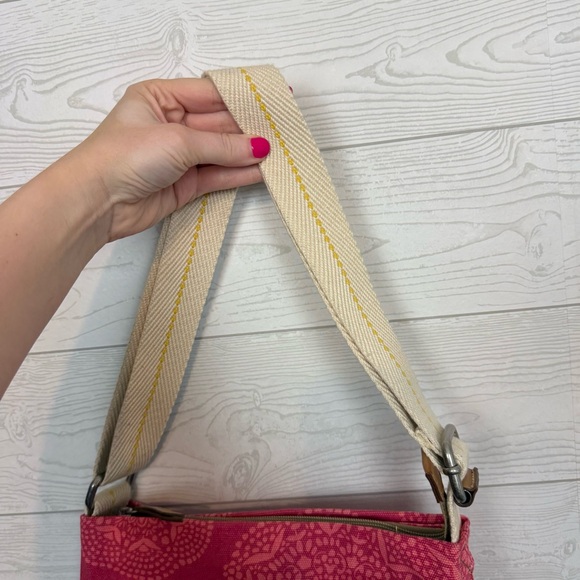 Fossil Lena Canvas Crossbody Pink/Orange Medallion Floral Purse - Picture 4 of 10